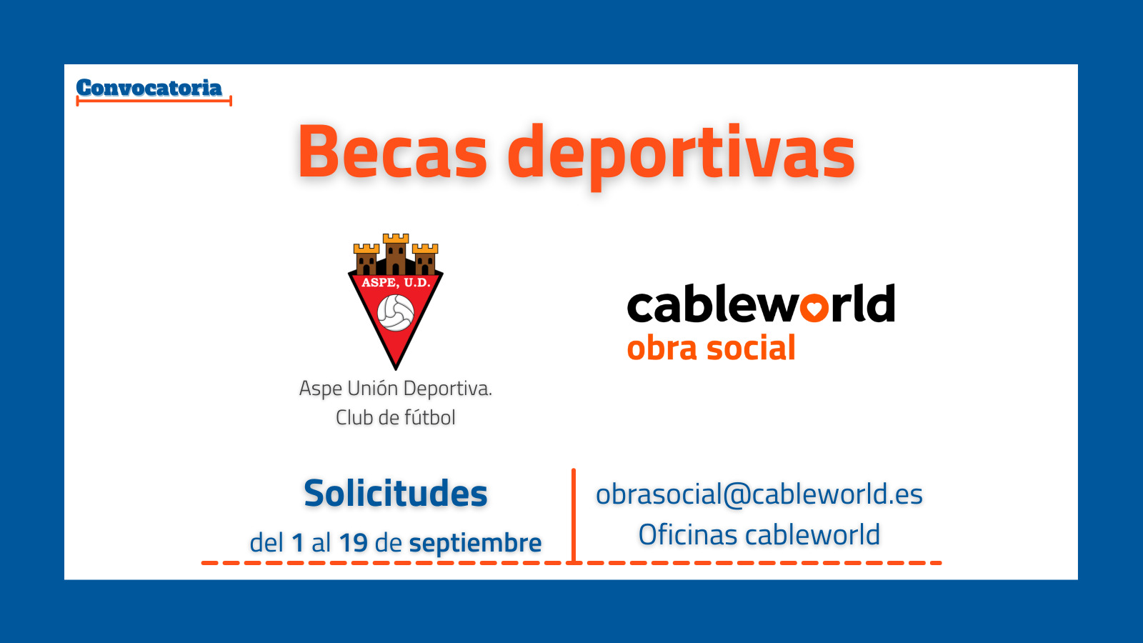 Becas deportivas Fundación Cableworld - Aspe UD