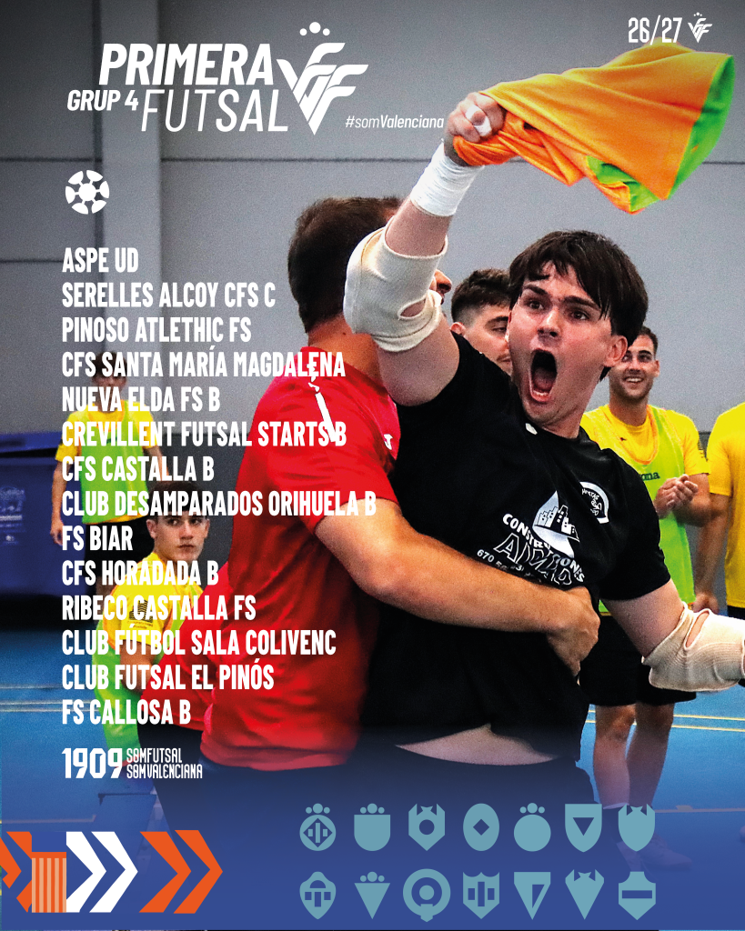 Grupo 4 de primera Futsal donde jugará el Aspe UD - SyC Publicidad Aspe